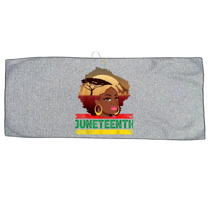 Juneteenth Gift Juneteenth June 19th 1865 Freedom Meaningful Gift Large Microfiber Waffle Golf Towel