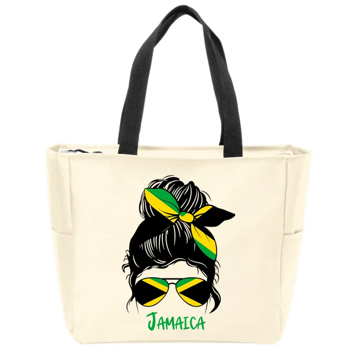 Jamaican Girl Jamaica Girl Jamaica Woman Flag Zip Tote Bag