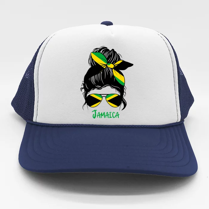 Jamaican Girl Jamaica Girl Jamaica Woman Flag Trucker Hat