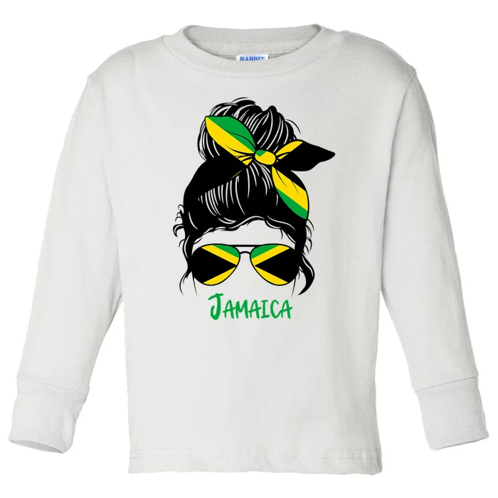 Jamaican Girl Jamaica Girl Jamaica Woman Flag Toddler Long Sleeve Shirt