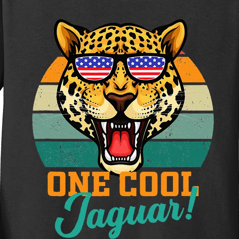 Jaguar Gifts Jaguars Usa Flag Kids Long Sleeve Shirt