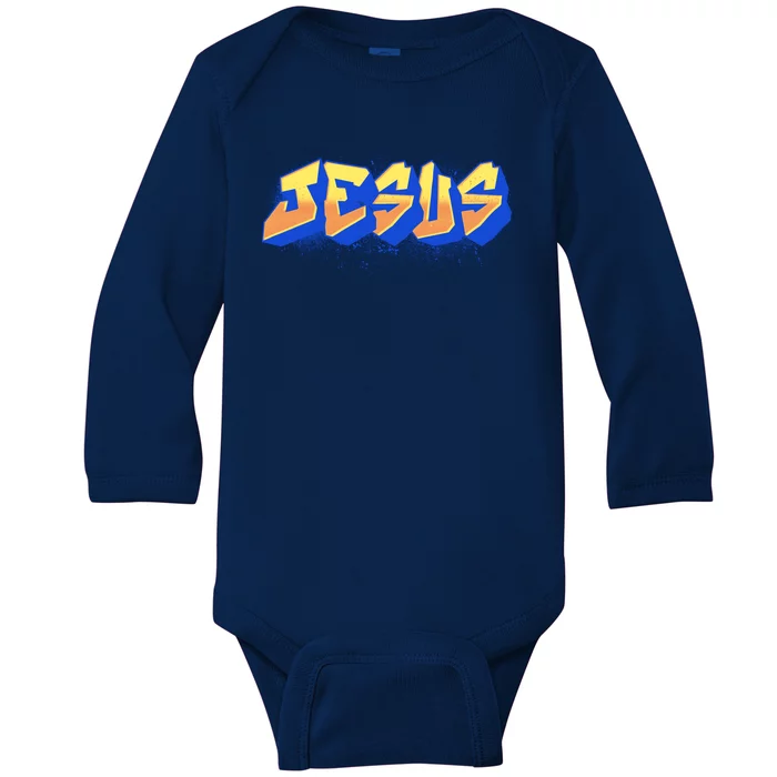 Jesus Graffiti Logo Baby Long Sleeve Bodysuit