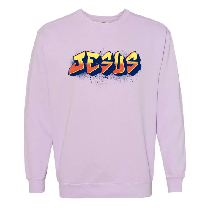 Jesus Graffiti Logo Garment-Dyed Sweatshirt