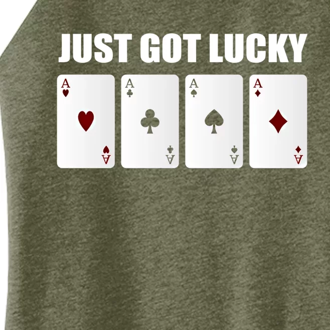 Just Got Lucky Prize Winner Gift Women’s Perfect Tri Rocker Tank