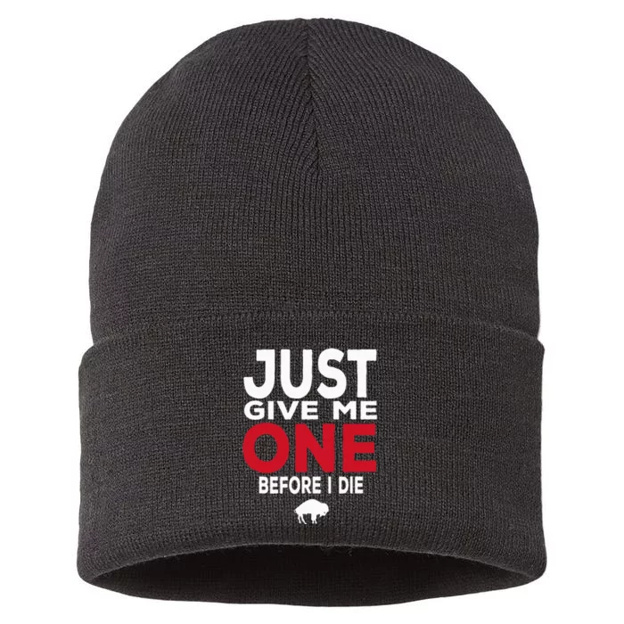 Just Give Me One Before I Die Funny Sustainable Knit Beanie