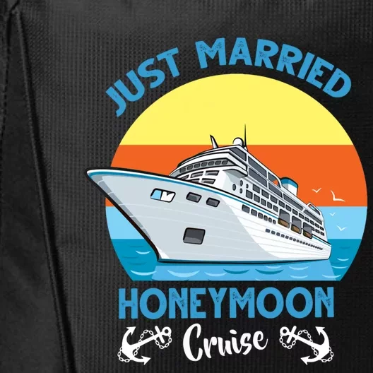 Just Got Married Honeymoon Cruise Couple Matching Gift City Backpack