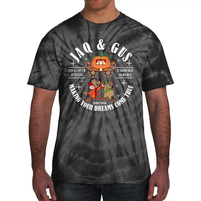 Jaq & Gus Mouse Carriage Service Making Your Dream Comes True Tie-Dye T-Shirt