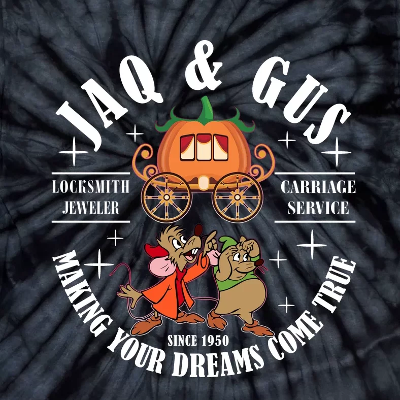 Jaq & Gus Mouse Carriage Service Making Your Dream Comes True Tie-Dye T-Shirt