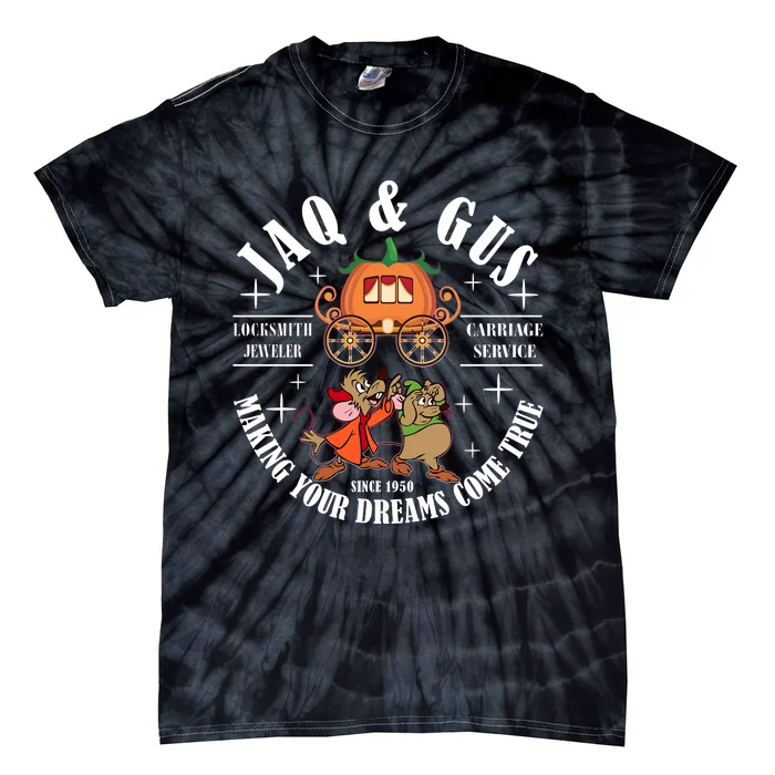 Jaq & Gus Mouse Carriage Service Making Your Dream Comes True Tie-Dye T-Shirt