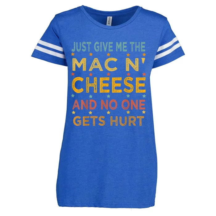 Just Give Me The Mac And Cheese Thanksgiving Christmas Funny Enza Ladies Jersey Football T-Shirt