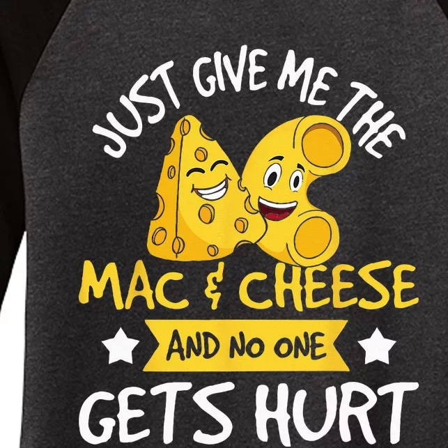 Just Give Me The Mac & Cheese Macaroni Cheesy Noodle Lover Women's Tri-Blend 3/4-Sleeve Raglan Shirt