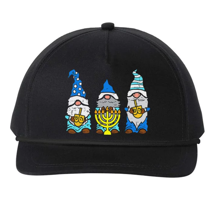 Jewish Gnomes Menorah Hanukkah Pajamas Chanukah PJs Snapback Five-Panel Rope Hat