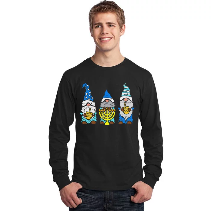 Jewish Gnomes Menorah Hanukkah Pajamas Chanukah PJs Tall Long Sleeve T-Shirt