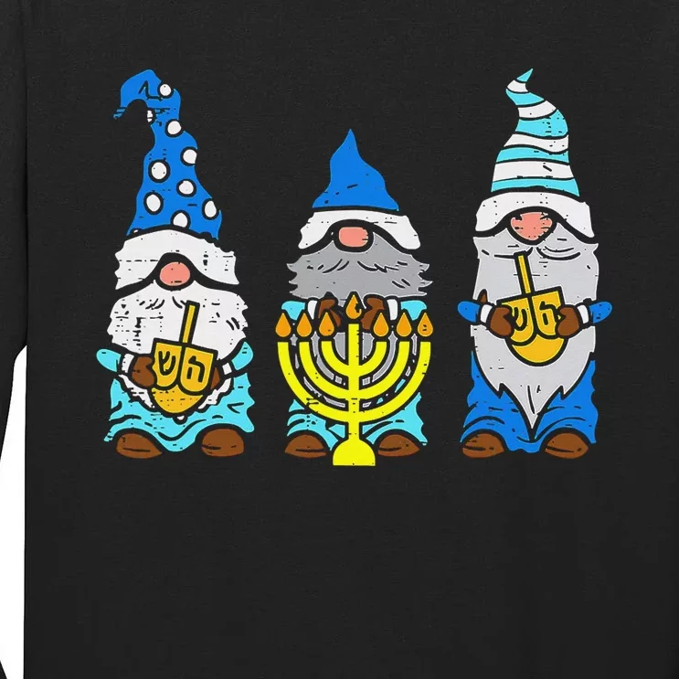 Jewish Gnomes Menorah Hanukkah Pajamas Chanukah PJs Tall Long Sleeve T-Shirt