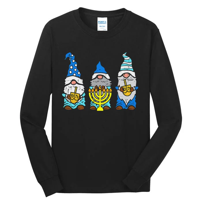 Jewish Gnomes Menorah Hanukkah Pajamas Chanukah PJs Tall Long Sleeve T-Shirt