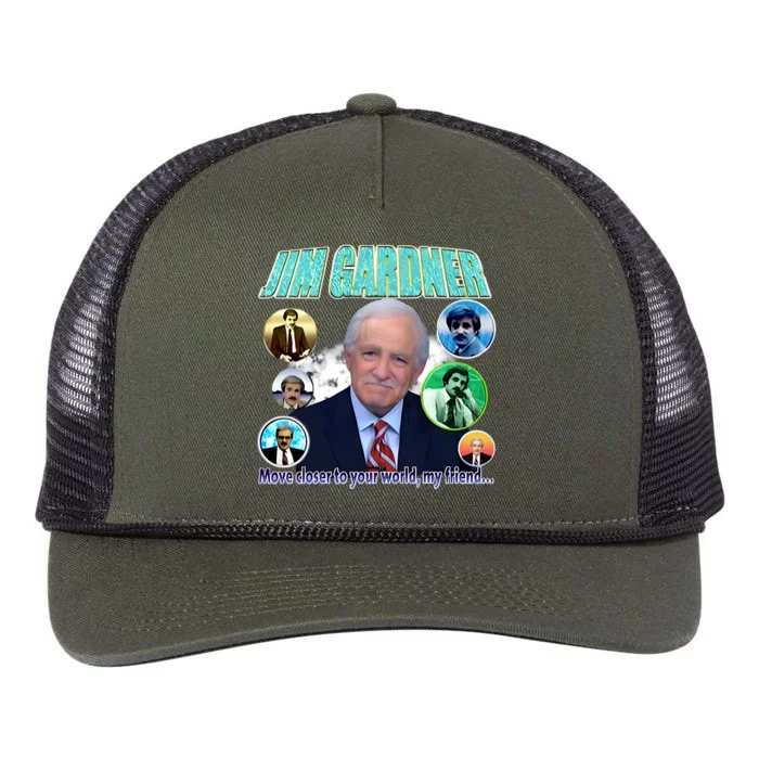 Jim Gardner Move Closer To Your World My Friend Retro Rope Trucker Hat Cap