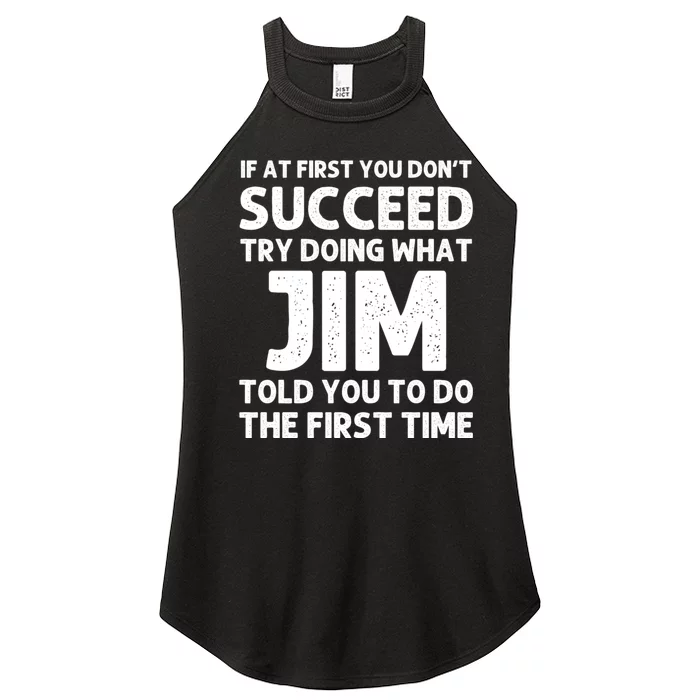 Jim Gift Name Personalized Birthday Funny Christmas Joke Women’s Perfect Tri Rocker Tank