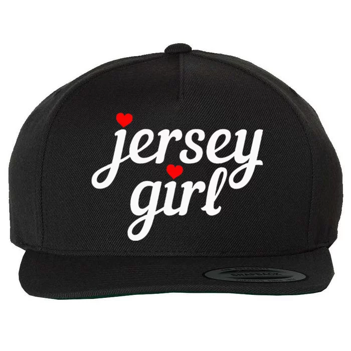 Jersey Girl New Jersey Heart Funny Cute New Jersey Pride Wool Snapback Cap