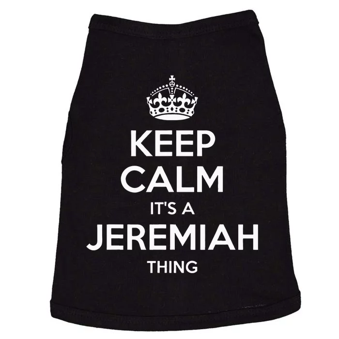 Jeremiah Gift Name Keep Calm Funny Personalized Joke Doggie Tank