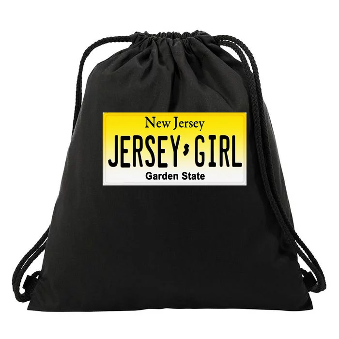 Jersey Girl New Jersey License Plate Drawstring Bag