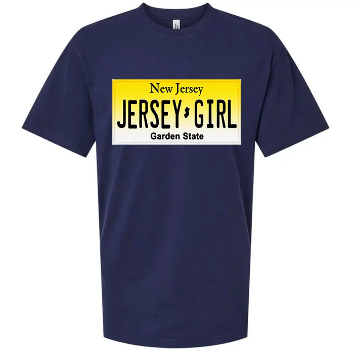 Jersey Girl New Jersey License Plate Sueded Cloud Jersey T-Shirt