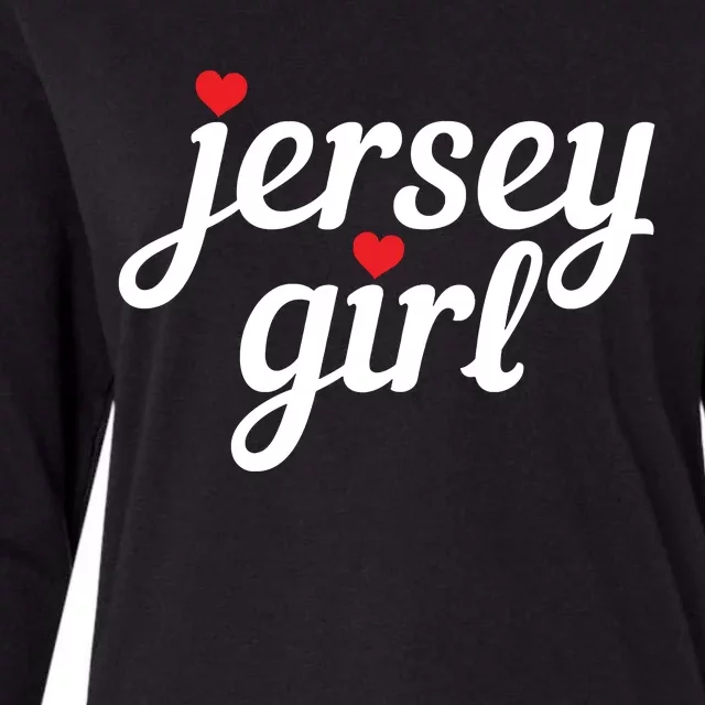 Jersey Girl New Jersey Heart Funny Cute New Jersey Pride Womens Cotton Relaxed Long Sleeve T-Shirt