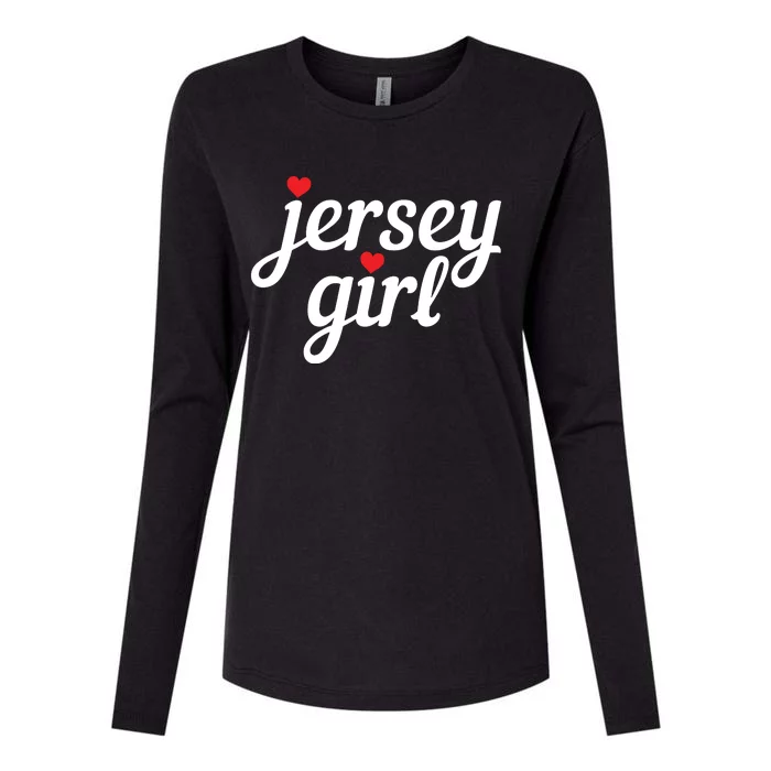 Jersey Girl New Jersey Heart Funny Cute New Jersey Pride Womens Cotton Relaxed Long Sleeve T-Shirt