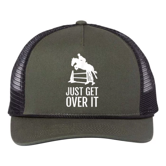 Just Get Over It Equestrian Show Jumping Horse Retro Rope Trucker Hat Cap