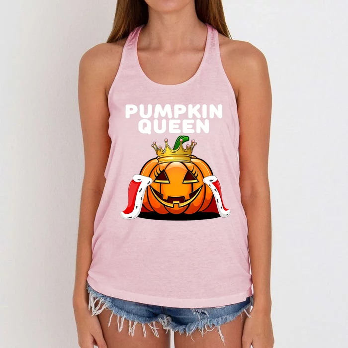 Jackolantern Gift Pumpkin Costume Halloween Pumpkin Queen Gift Women's Knotted Racerback Tank