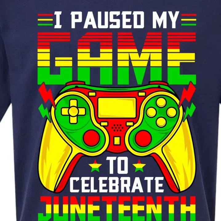 Juneteenth Gamer Paused My Video Game Black History Month Great Gift Sueded Cloud Jersey T-Shirt