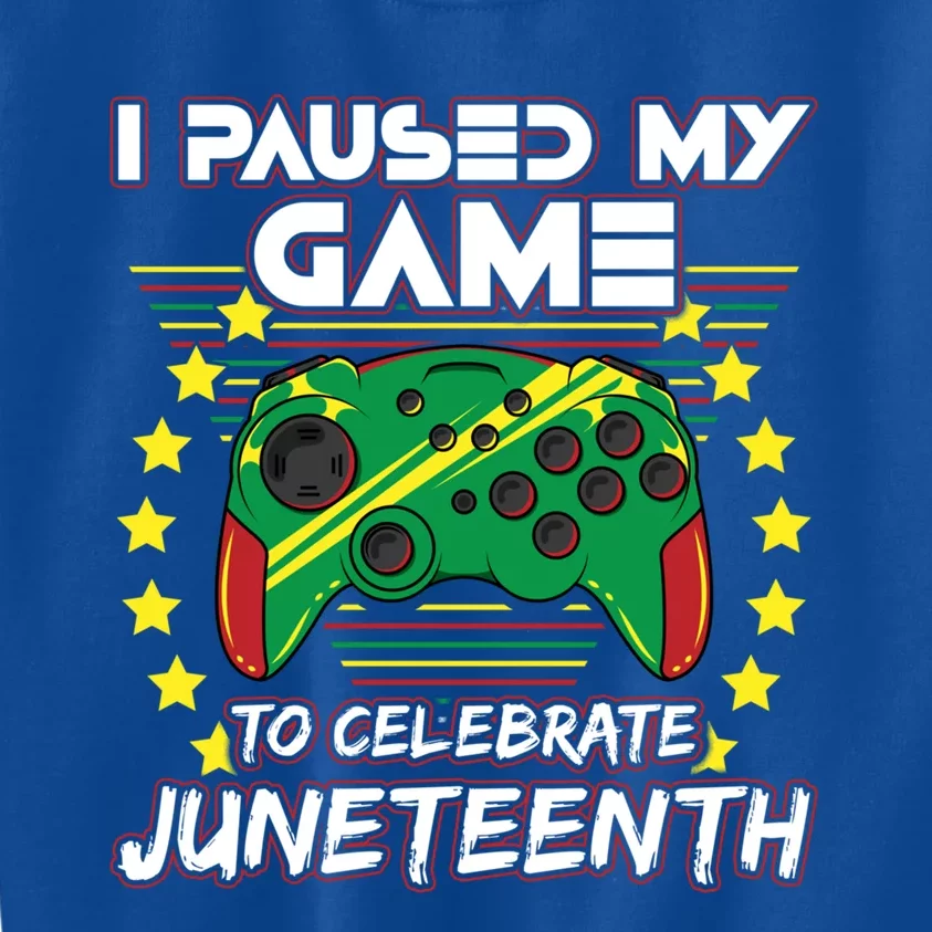 Juneteenth Gamer Paused My Video Game June 19th Black Pride Funny Gift Kids Sweatshirt