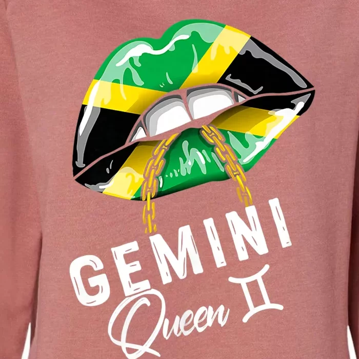 Jamaica Gemini Queen Zodiac Birthday Jamaican Lips Womens California Wash Sweatshirt