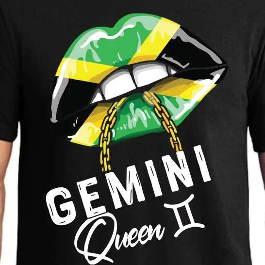 Jamaica Gemini Queen Zodiac Birthday Jamaican Lips Pajama Set