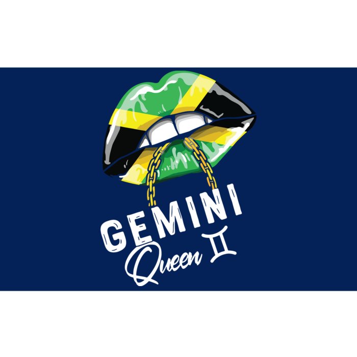 Jamaica Gemini Queen Zodiac Birthday Jamaican Lips Bumper Sticker