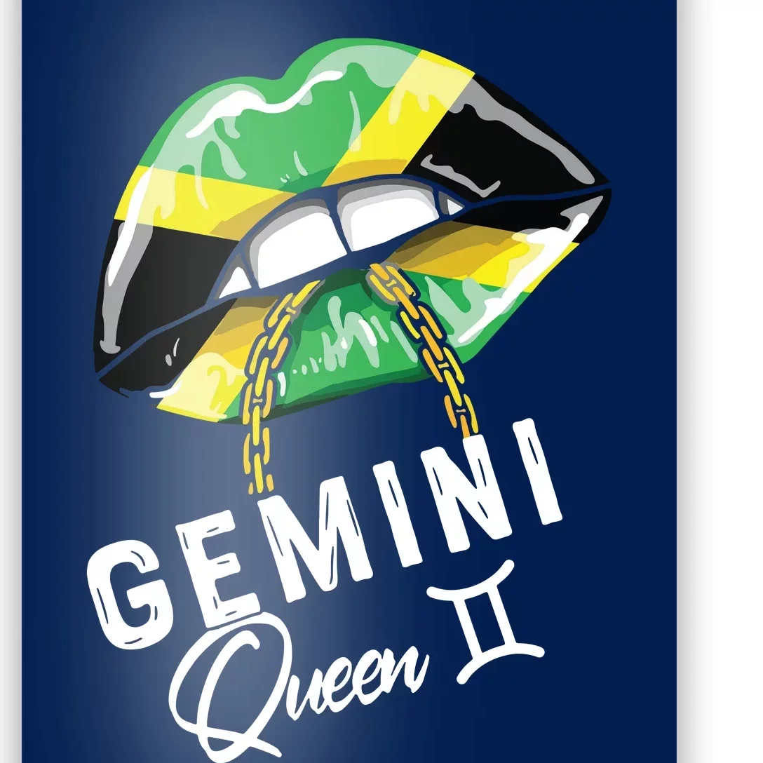 Jamaica Gemini Queen Zodiac Birthday Jamaican Lips Poster