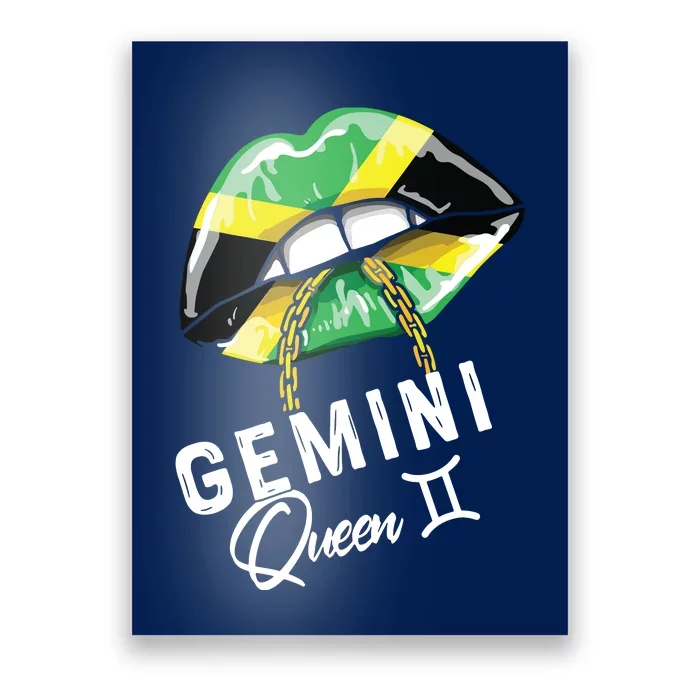 Jamaica Gemini Queen Zodiac Birthday Jamaican Lips Poster