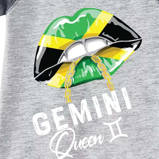 Jamaica Gemini Queen Zodiac Birthday Jamaican Lips Infant Baby Jersey Bodysuit