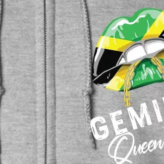 Jamaica Gemini Queen Zodiac Birthday Jamaican Lips Full Zip Hoodie