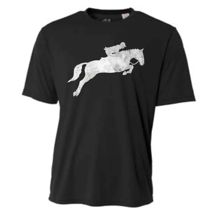 Jumping Galloping Racing Horse Horseback Riding Gift Cooling Performance Crew T-Shirt