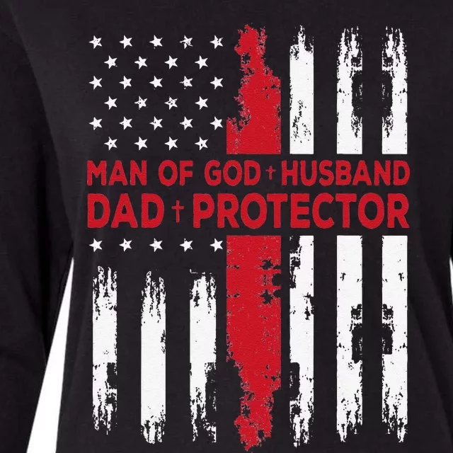 Jesus God Religious Man of God Husband Dad Protector Womens Cotton Relaxed Long Sleeve T-Shirt