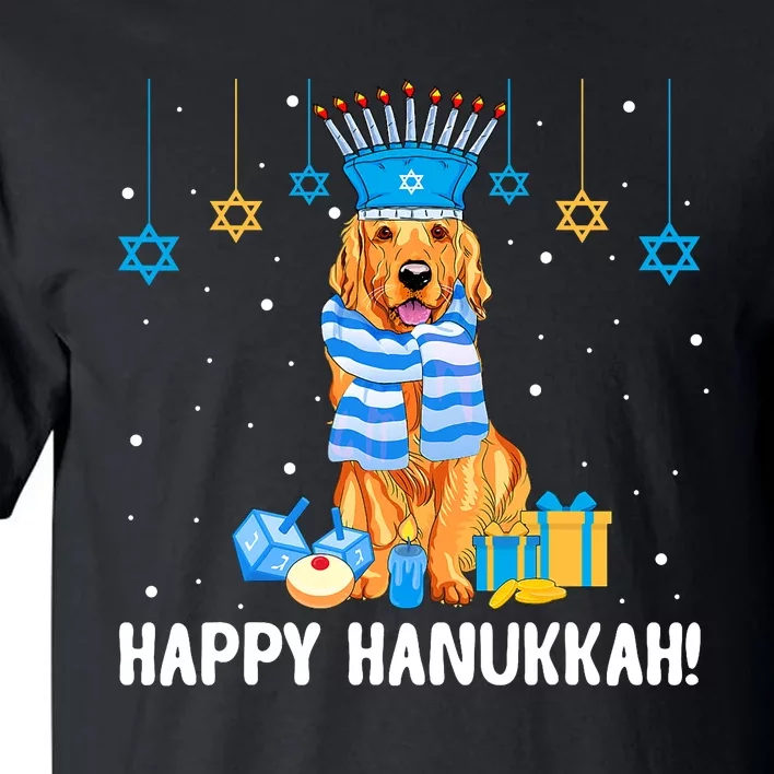 Jewish Golden Retriever Dog Menorah Hat Hanukkah Chanukah Tall T-Shirt