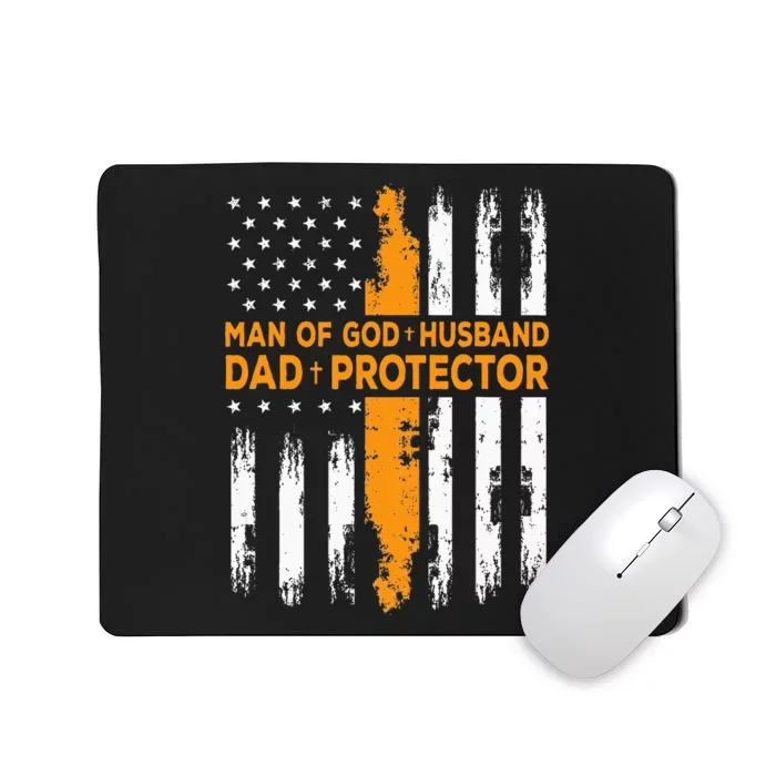 Jesus God Religious Man Of God Husband Dad Protector Mousepad