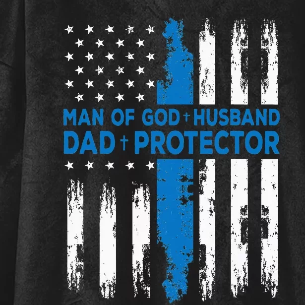 Jesus God Religious Man Of God Husband Dad Protector Hooded Wearable Blanket