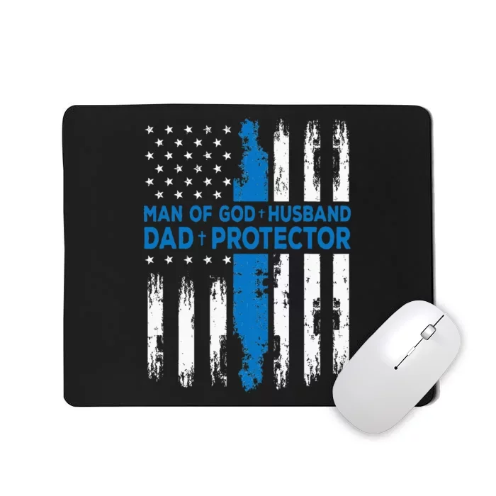 Jesus God Religious Man Of God Husband Dad Protector Mousepad