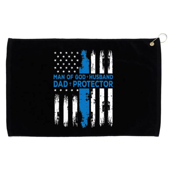 Jesus God Religious Man Of God Husband Dad Protector Grommeted Golf Towel