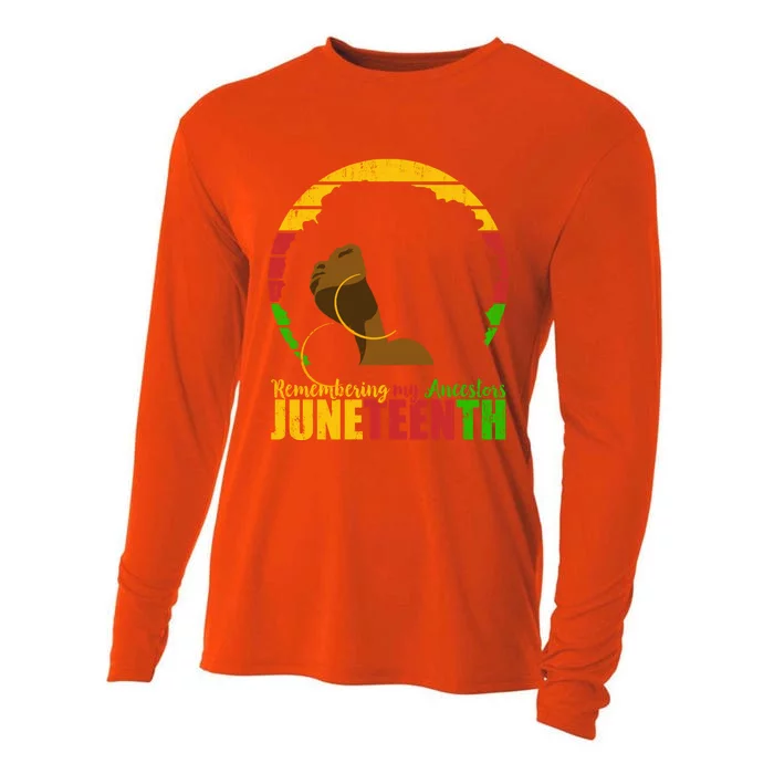 Juneteenth Gift Remembering My Ancestors Black Freedom Meaningful Gift Cooling Performance Long Sleeve Crew