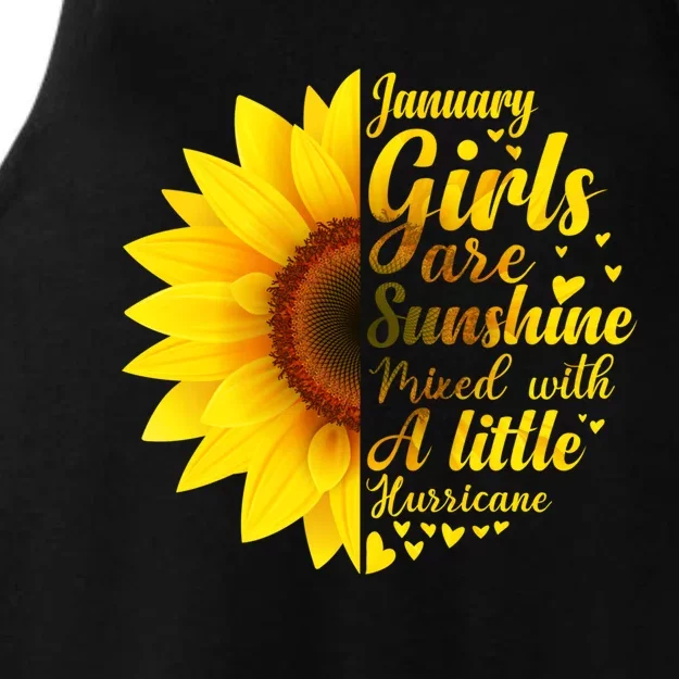 January Girls Sunshine Mixed Hurricane Cool Gift Sunflower Birthday Gift Ladies Tri-Blend Wicking Tank