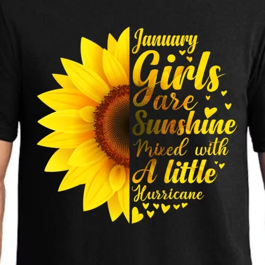 January Girls Sunshine Mixed Hurricane Cool Gift Sunflower Birthday Gift Pajama Set