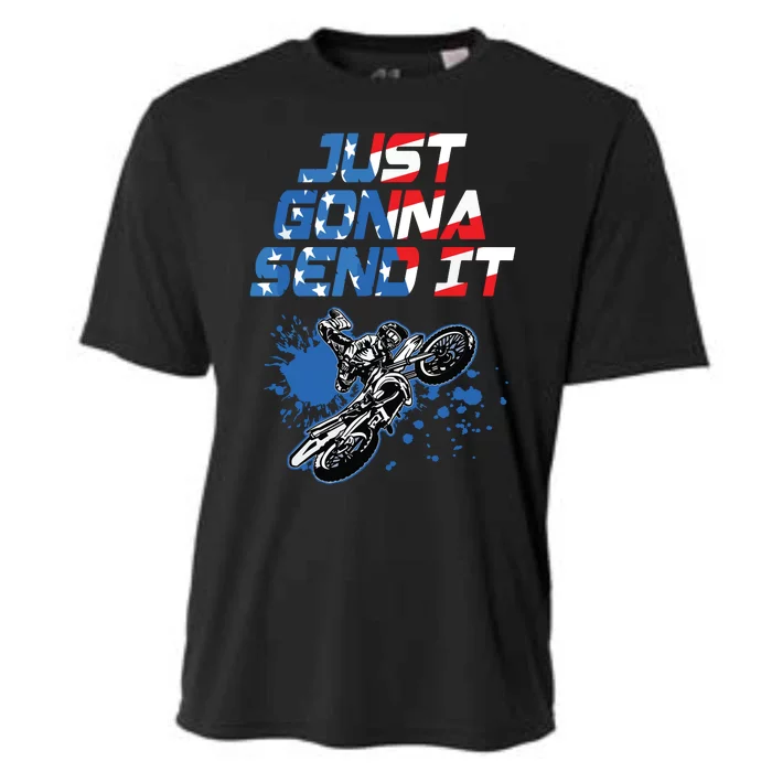 Just Gonna Send It Motocross Shirts Dirt Bike Tee Cooling Performance Crew T-Shirt