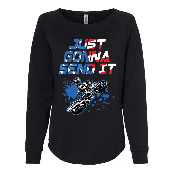 Just Gonna Send It Motocross Shirts Dirt Bike Tee Womens California Wash Sweatshirt